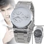 Dual Dial Quartz Watch with Alloy Band for Man Boys Gentleman