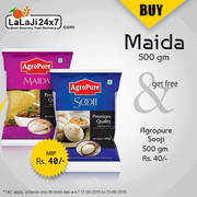 Buy 500gm AgroPure (MAIDA) & Get Agropure (SOOJI) 500gm Free