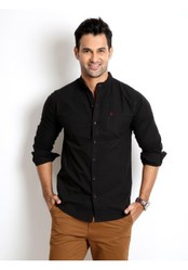 Rodid Men's Solid Casual Black Shirt 