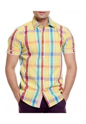 TOG Yellow Half Casuals Mens Check Shirt